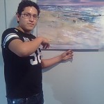 Jefferson Ortega, delante de la impresionante obra de Javier García-Valiño